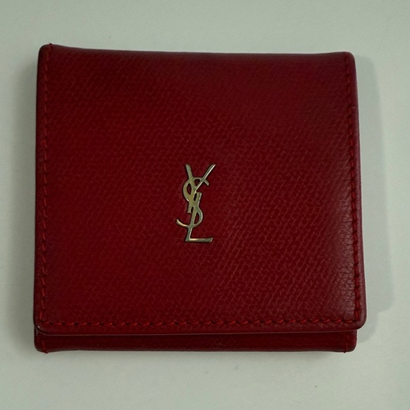 Saint Laurent Red Leather Coin Holder